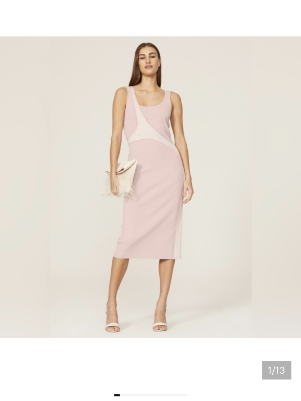 Estaban Cortazar Pink And White Varsity Knit Dress